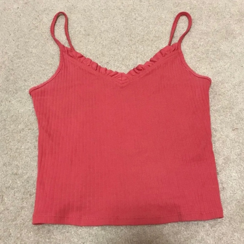 Topshop Mauve Ribbed Crop Top
